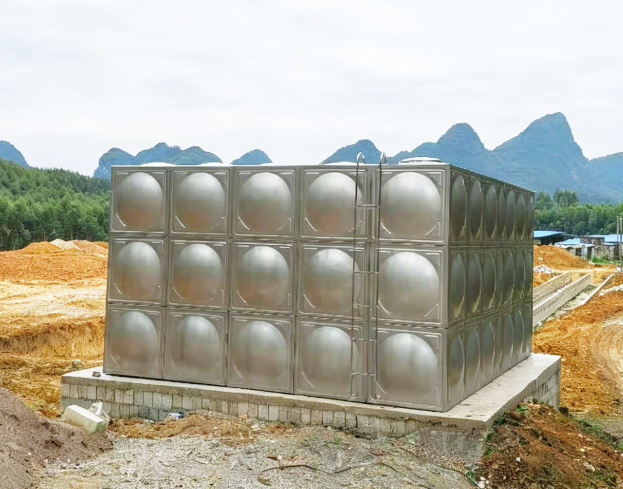宜州北山镇97.5吨方形冷水箱